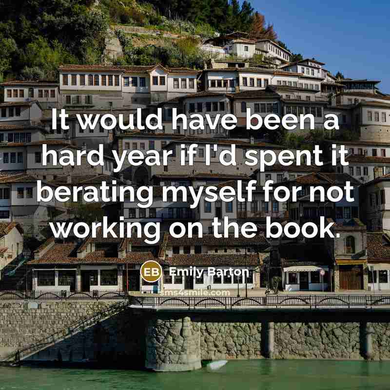 “It would have been a hard year if I'd spent it berating myself for not working on the book.” quote by Emily Barton