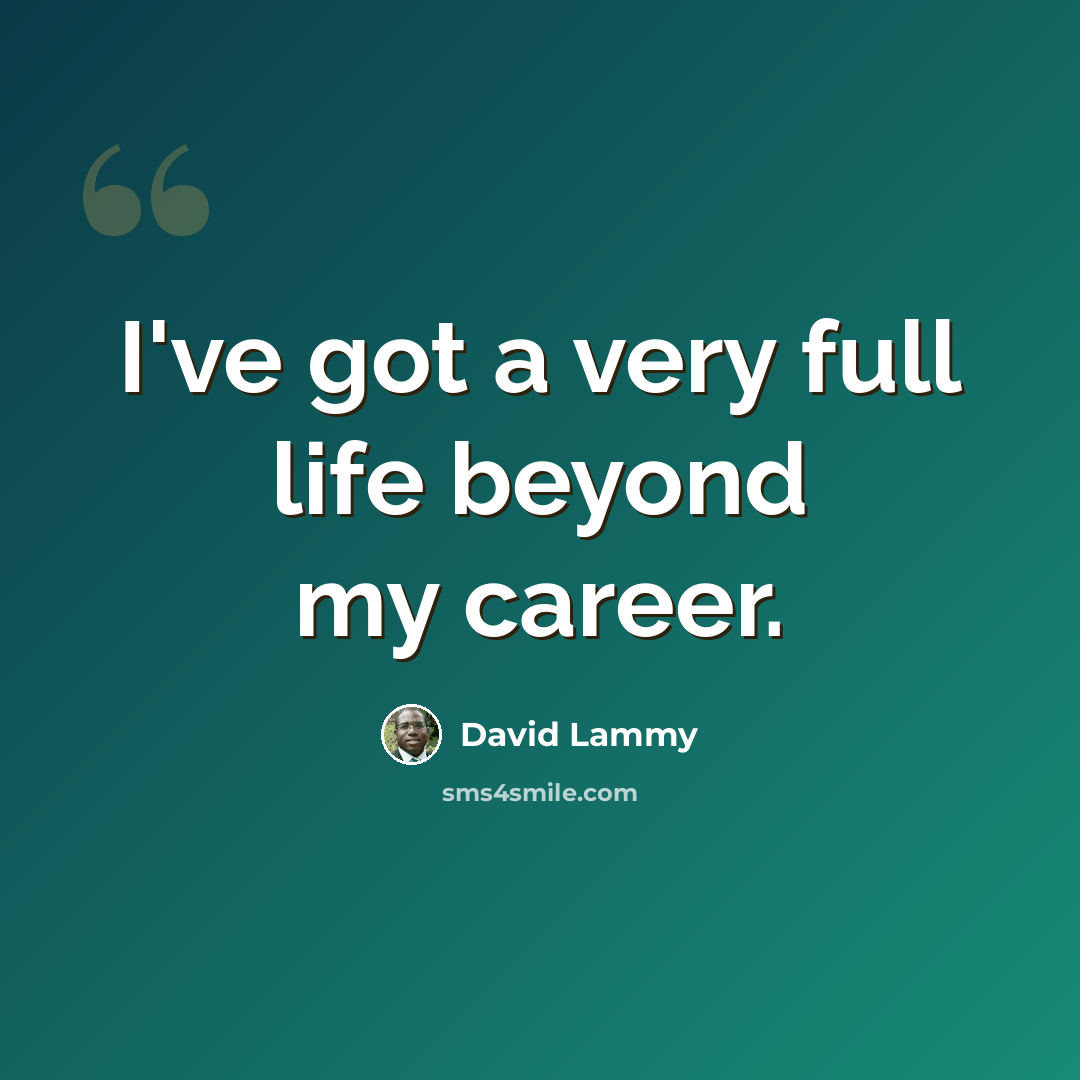 “I've got a very full life beyond my career.” quote by David Lammy