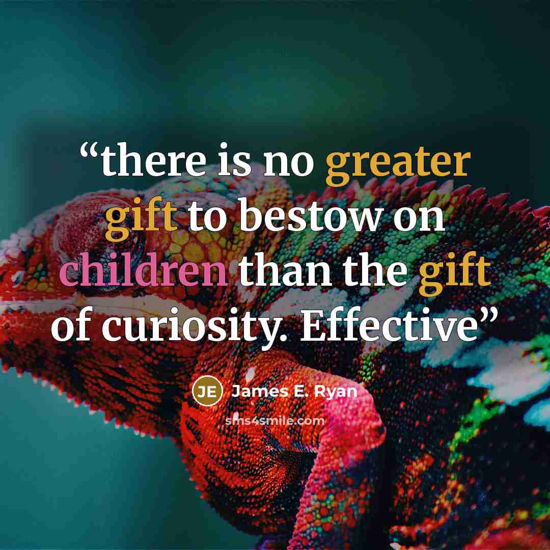 “there is no greater gift to bestow on children than the gift of curiosity. Effective” quote by James E. Ryan