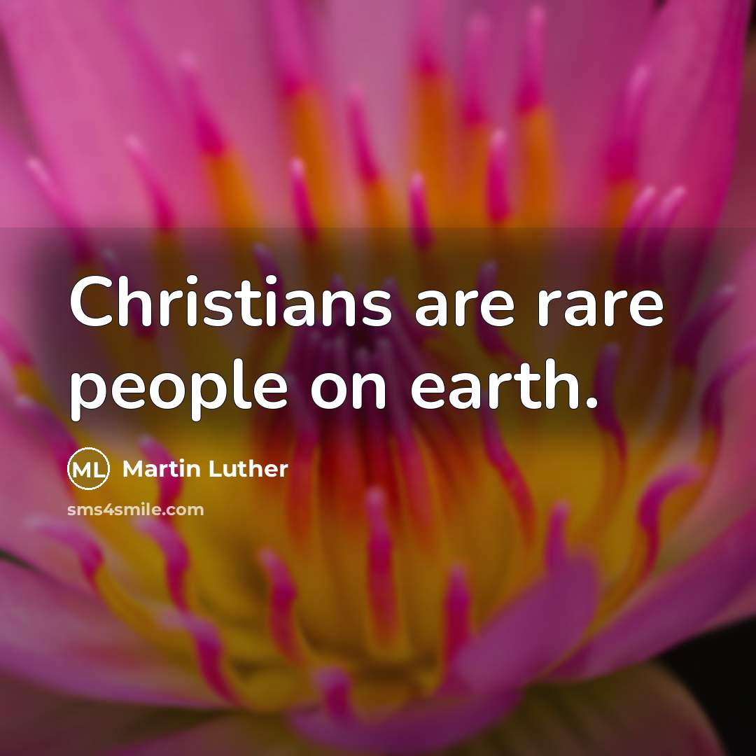 “Christians are rare people on earth.” quote by Martin Luther