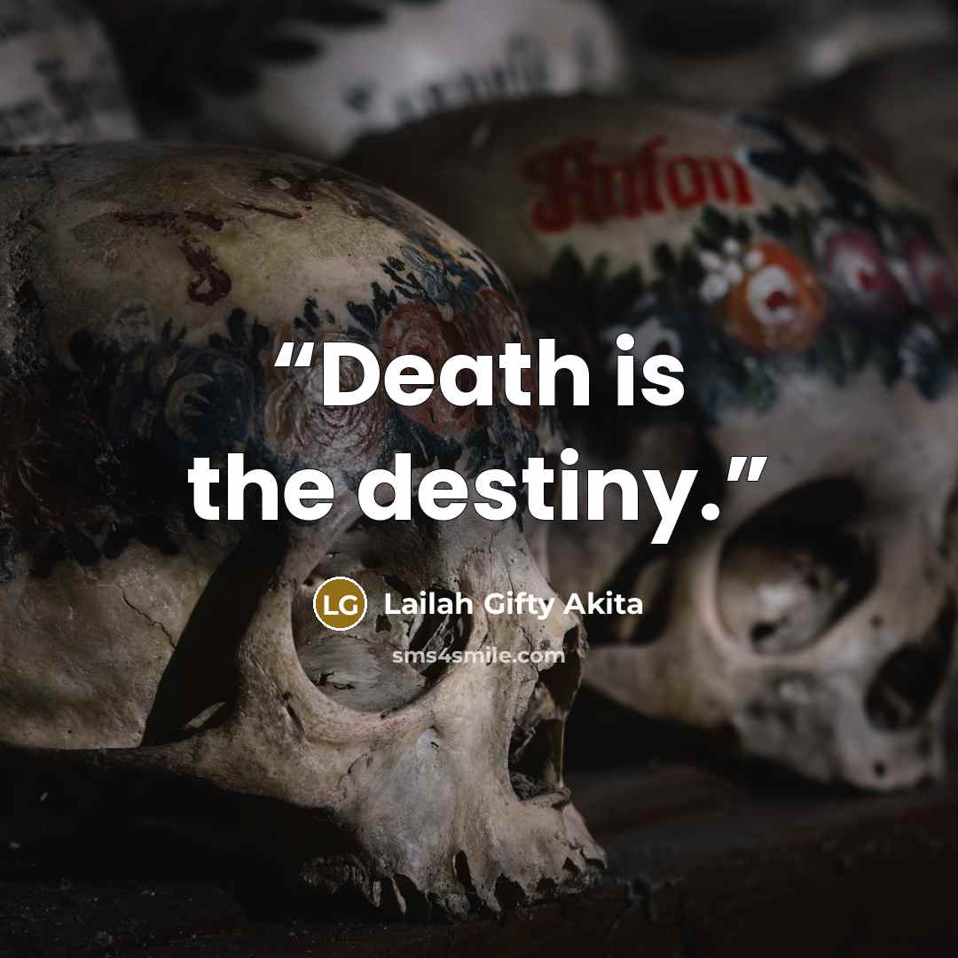 “Death is the destiny.” quote by Lailah Gifty Akita