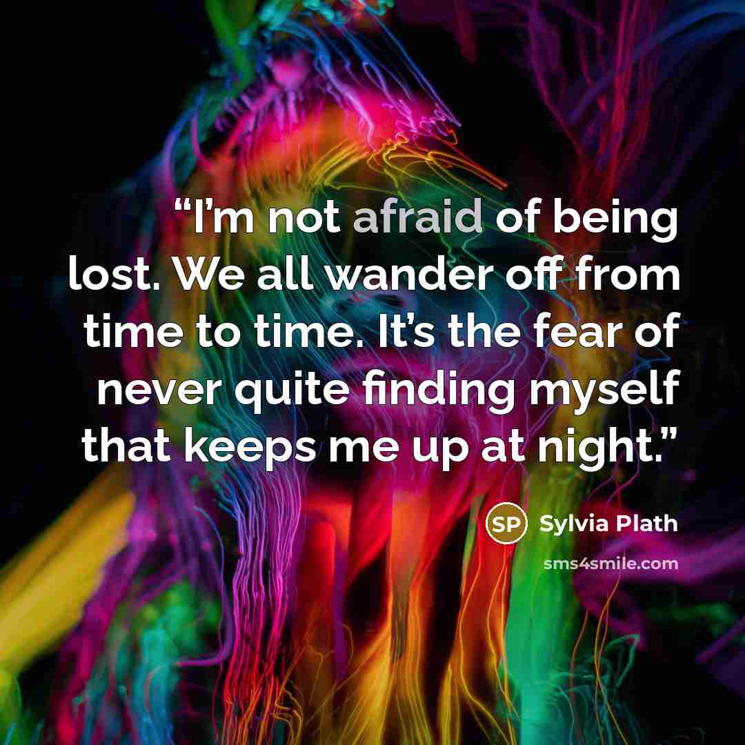 “I’m not afraid of being lost. We all wander off from time to time. It’s the fear of never quite finding myself that keeps me up at night.” quote by Sylvia Plath