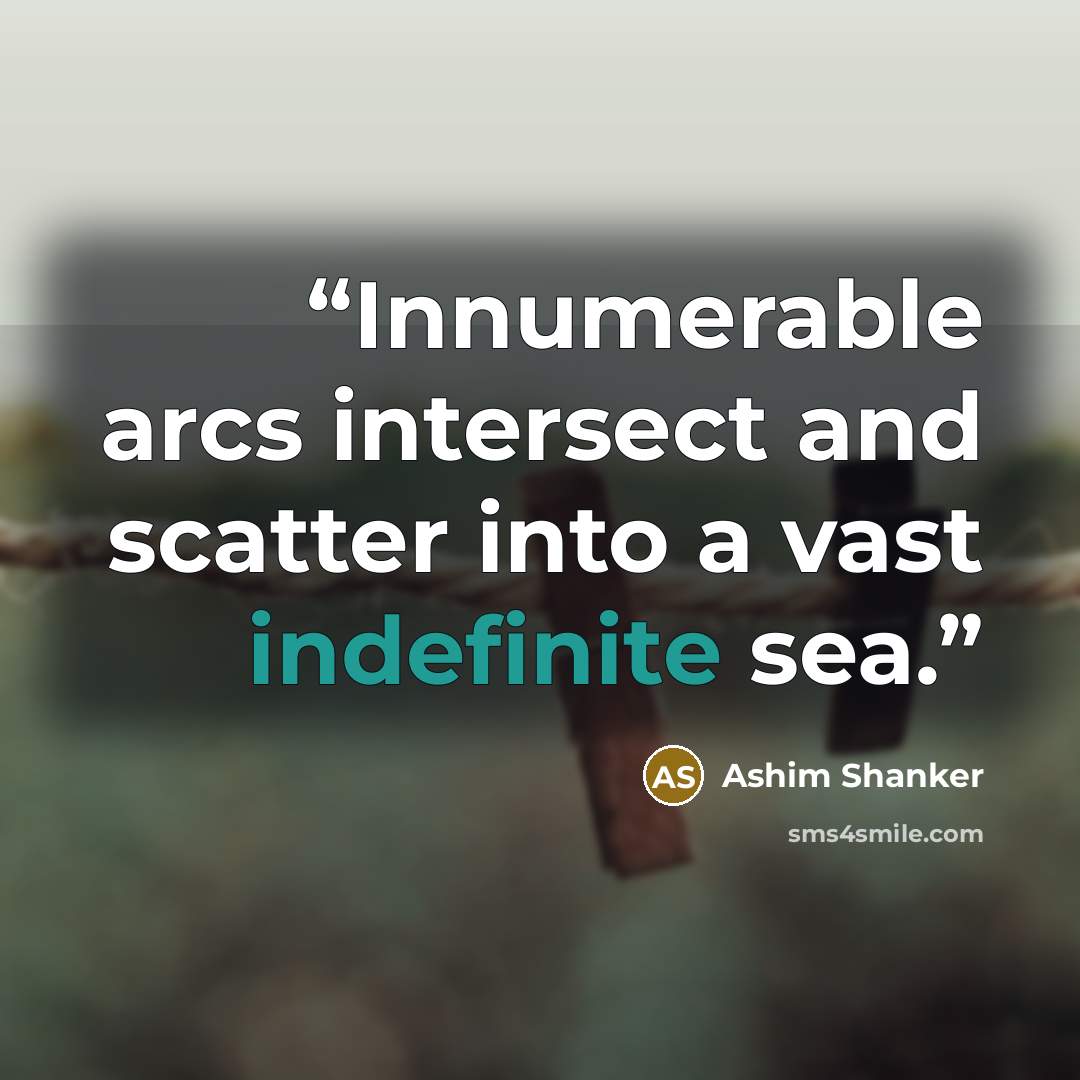 “Innumerable arcs intersect and scatter into a vast indefinite sea.” quote by Ashim Shanker