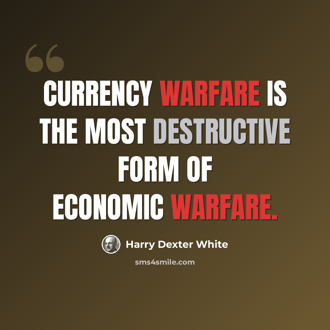 “Currency warfare is the most destructive form of economic warfare.” quote by Harry Dexter White