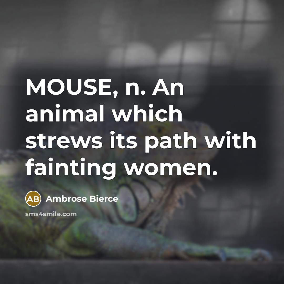 “MOUSE, n. An animal which strews its path with fainting women.” quote by Ambrose Bierce