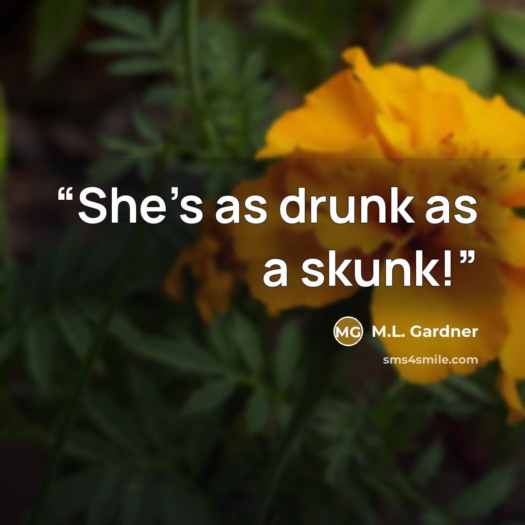 “She’s as drunk as a skunk!” quote by M.L. Gardner