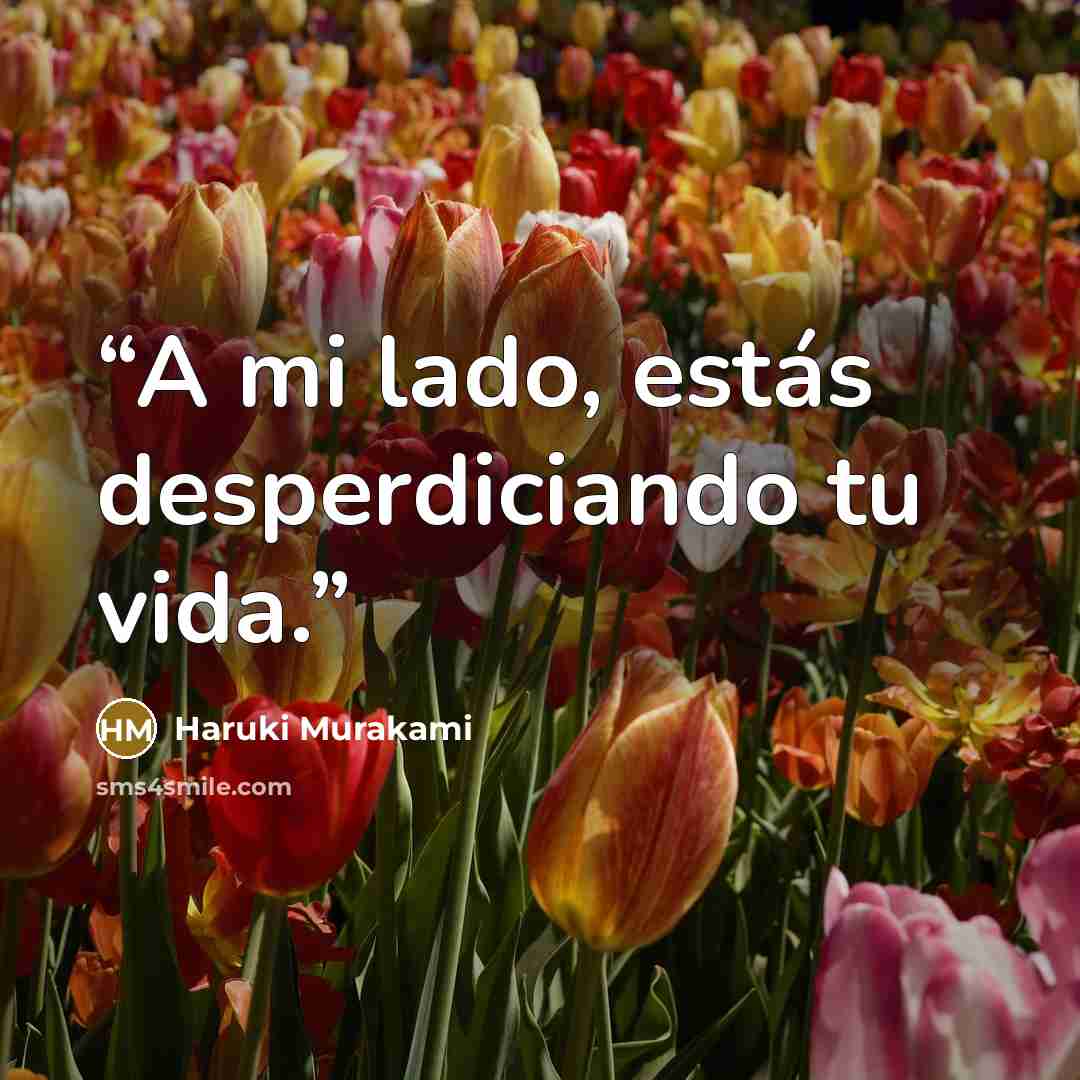 “A mi lado, estás desperdiciando tu vida.” quote by Haruki Murakami