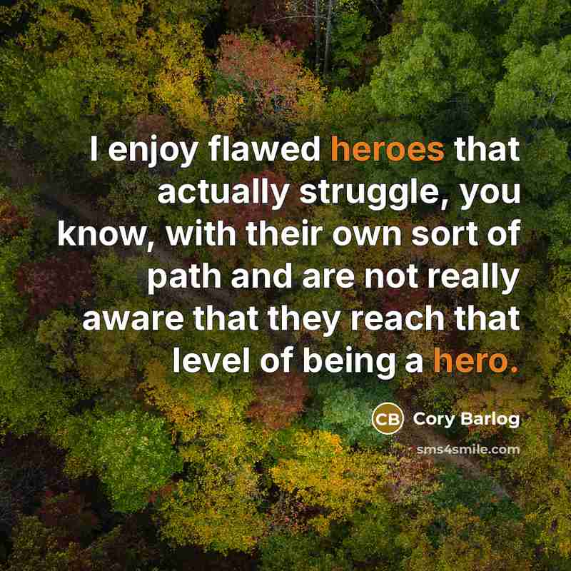 “I enjoy flawed heroes that actually struggle, you know, with their own sort of path and are not really aware that they reach that level of being a hero.” quote by Cory Barlog