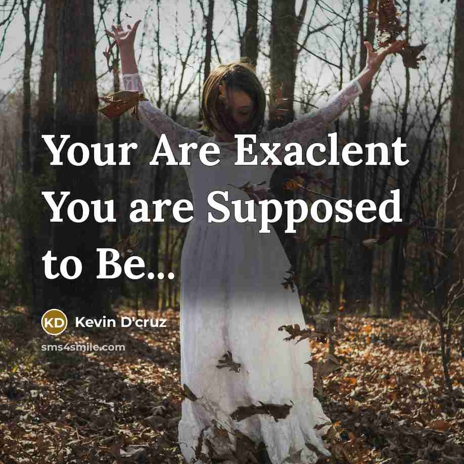 “Your Are Exaclent You are Supposed to Be...” quote by Kevin D'cruz
