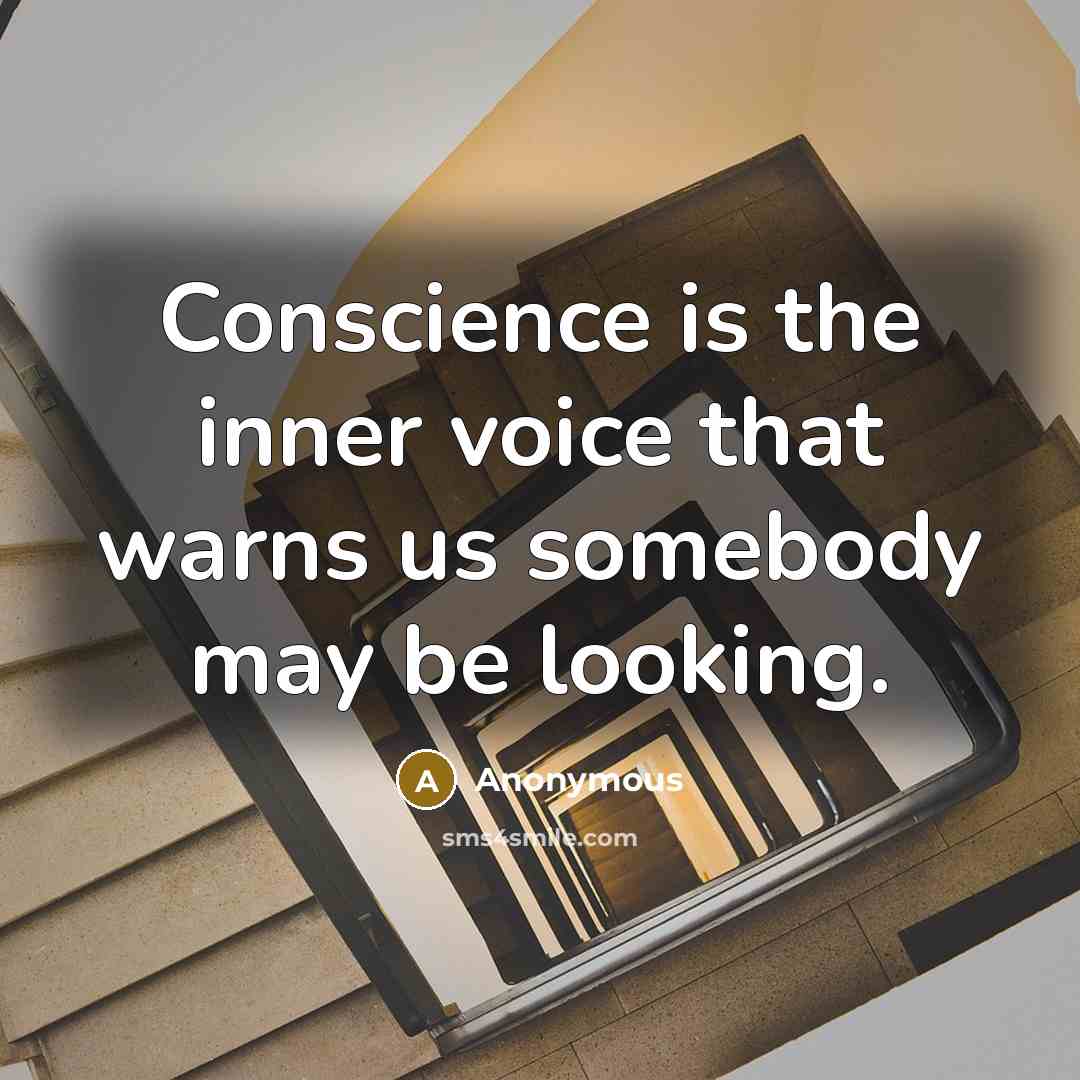 “Conscience is the inner voice that warns us somebody may be looking.” quote by Anonymous