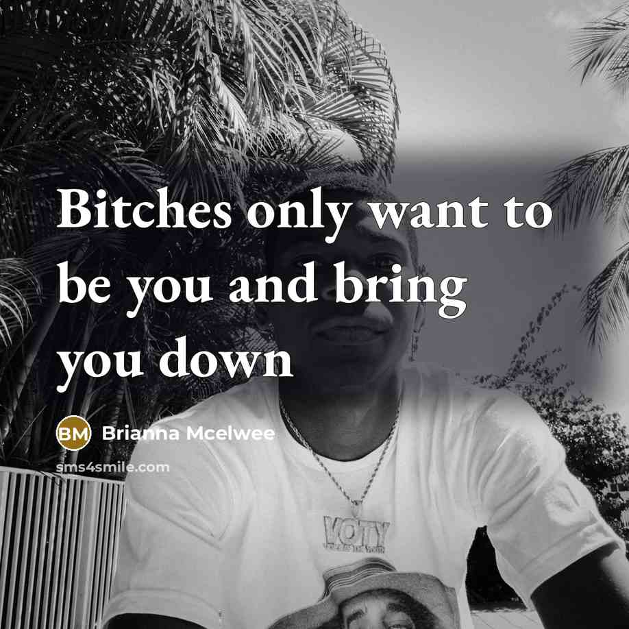 “Bitches only want to be you and bring you down” quote by Brianna McElwee