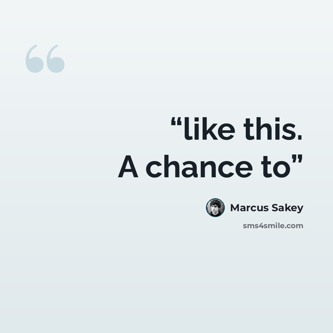 “like this. A chance to” quote by Marcus Sakey