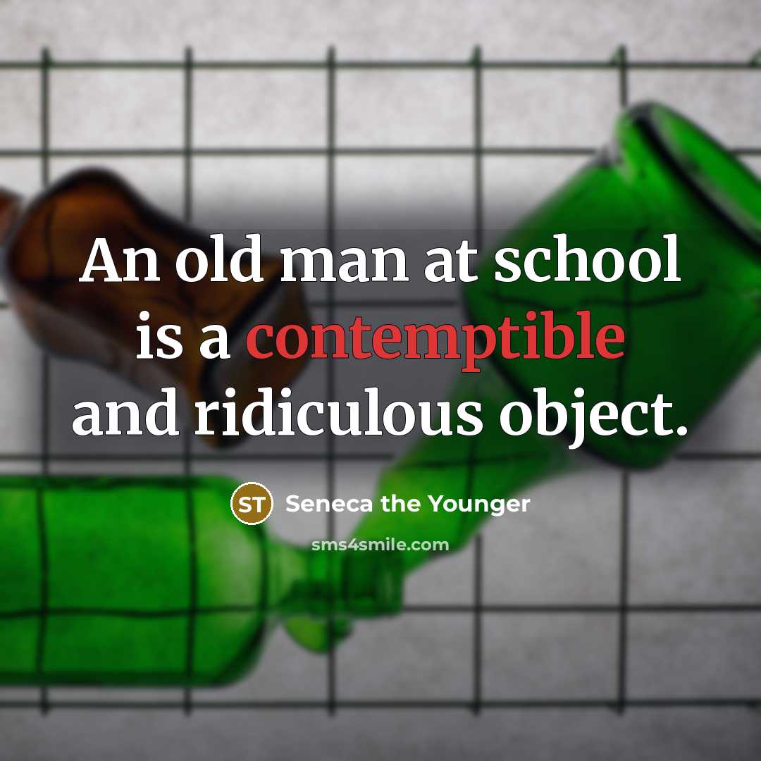 “An old man at school is a contemptible and ridiculous object.” quote by Seneca the Younger