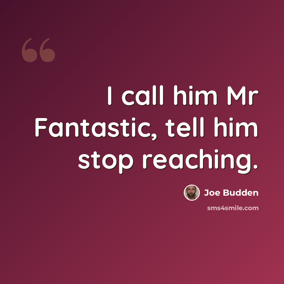 “I call him Mr Fantastic, tell him stop reaching.” quote by Joe Budden