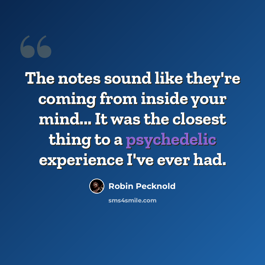 “The notes sound like they're coming from inside your mind... It was the closest thing to a psychedelic experience I've ever had.” quote by Robin Pecknold