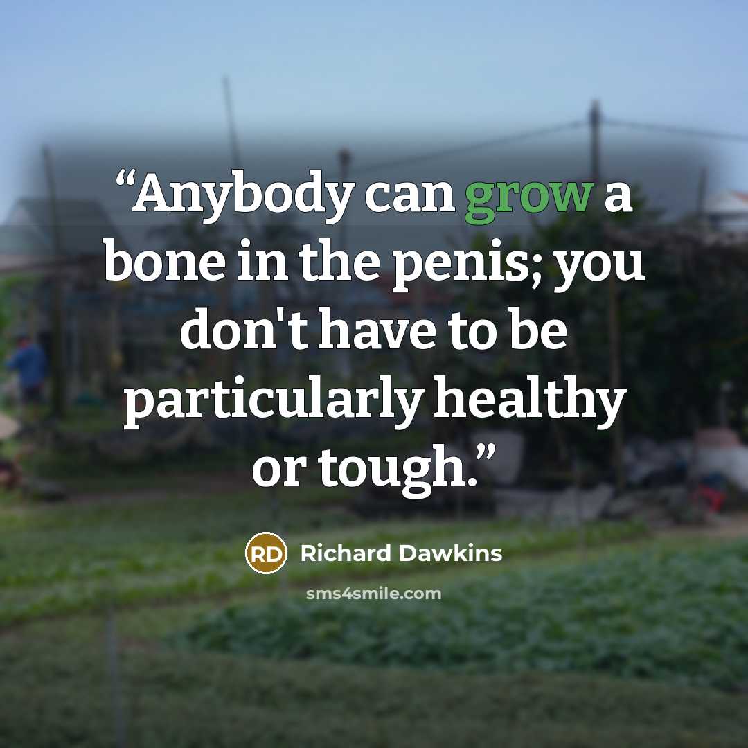 “Anybody can grow a bone in the penis; you don't have to be particularly healthy or tough.” quote by Richard Dawkins