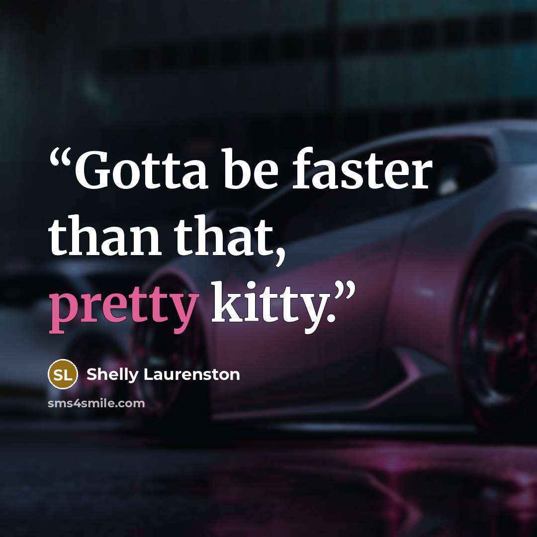 “Gotta be faster than that, pretty kitty.” quote by Shelly Laurenston