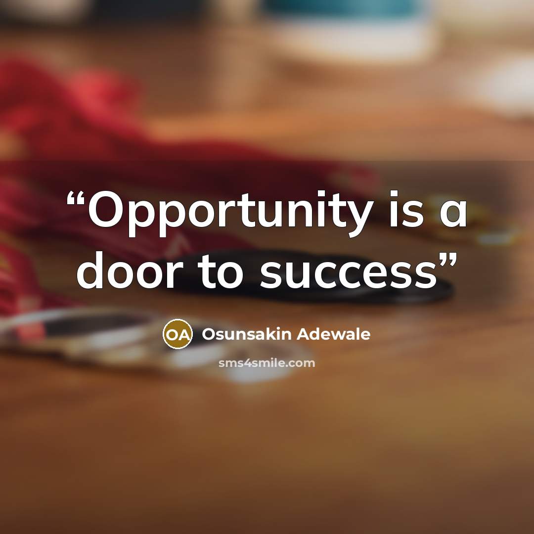 “Opportunity is a door to success” quote by Osunsakin Adewale