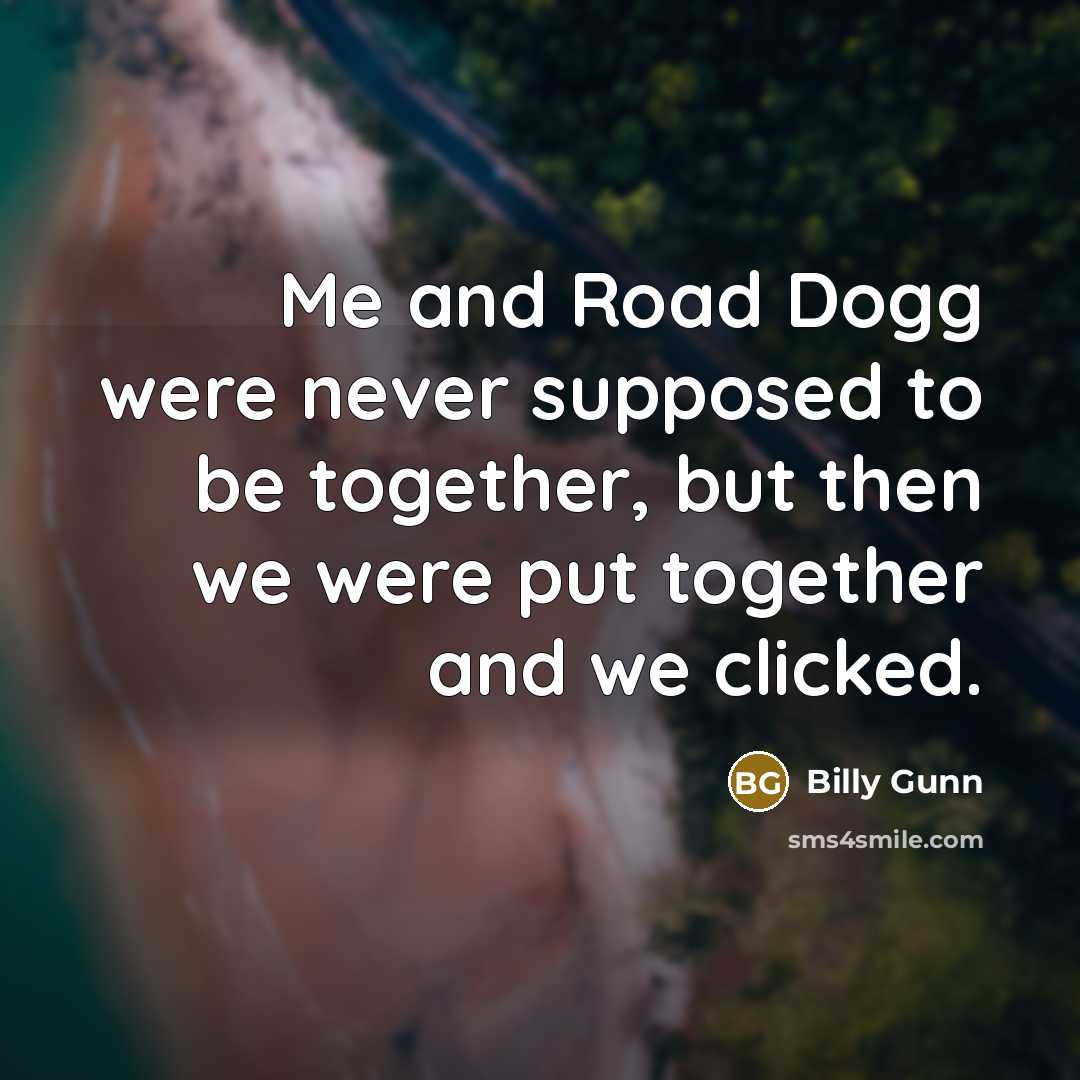 “Me and Road Dogg were never supposed to be together, but then we were put together and we clicked.” quote by Billy Gunn