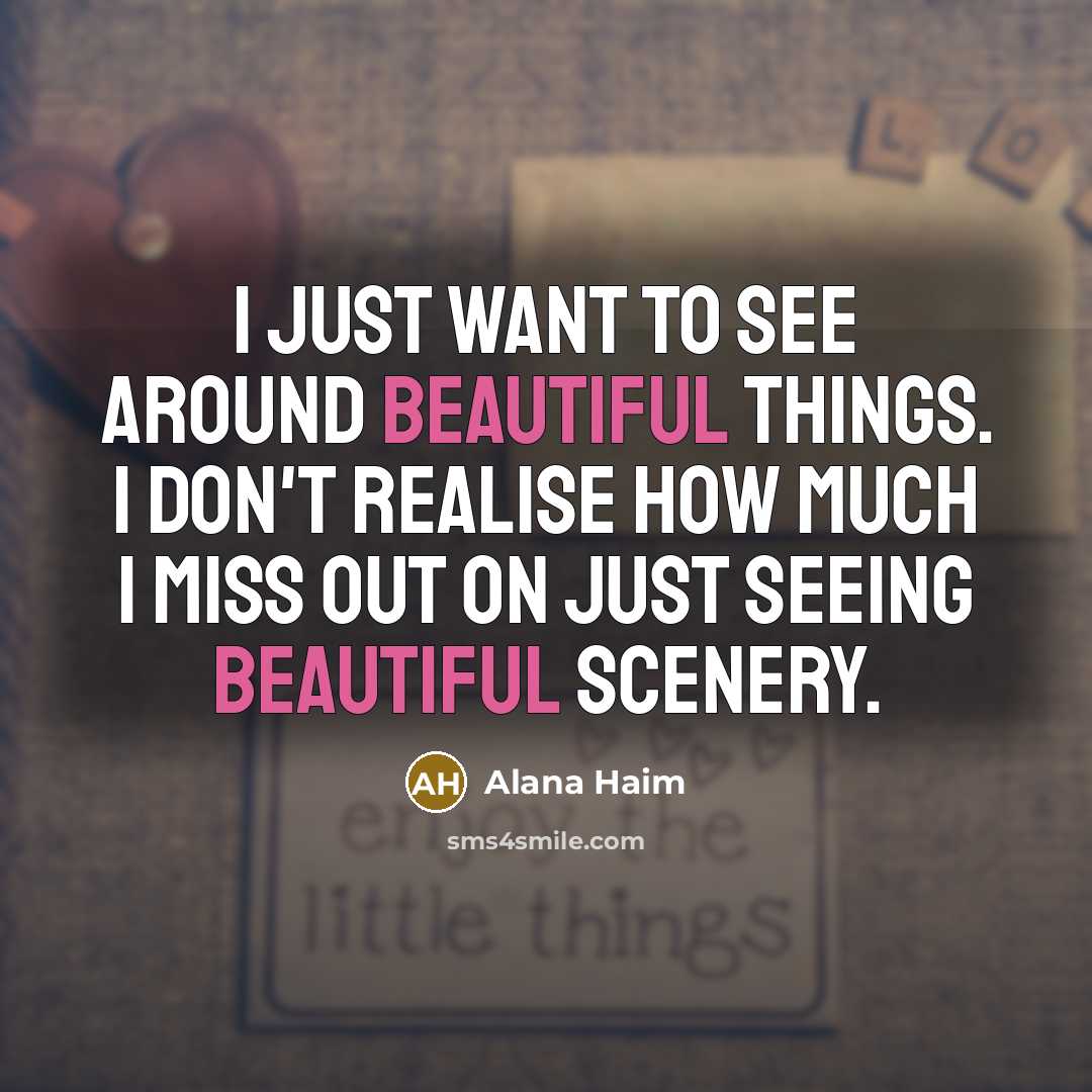 “I just want to see around beautiful things. I don't realise how much I miss out on just seeing beautiful scenery.” quote by Alana Haim