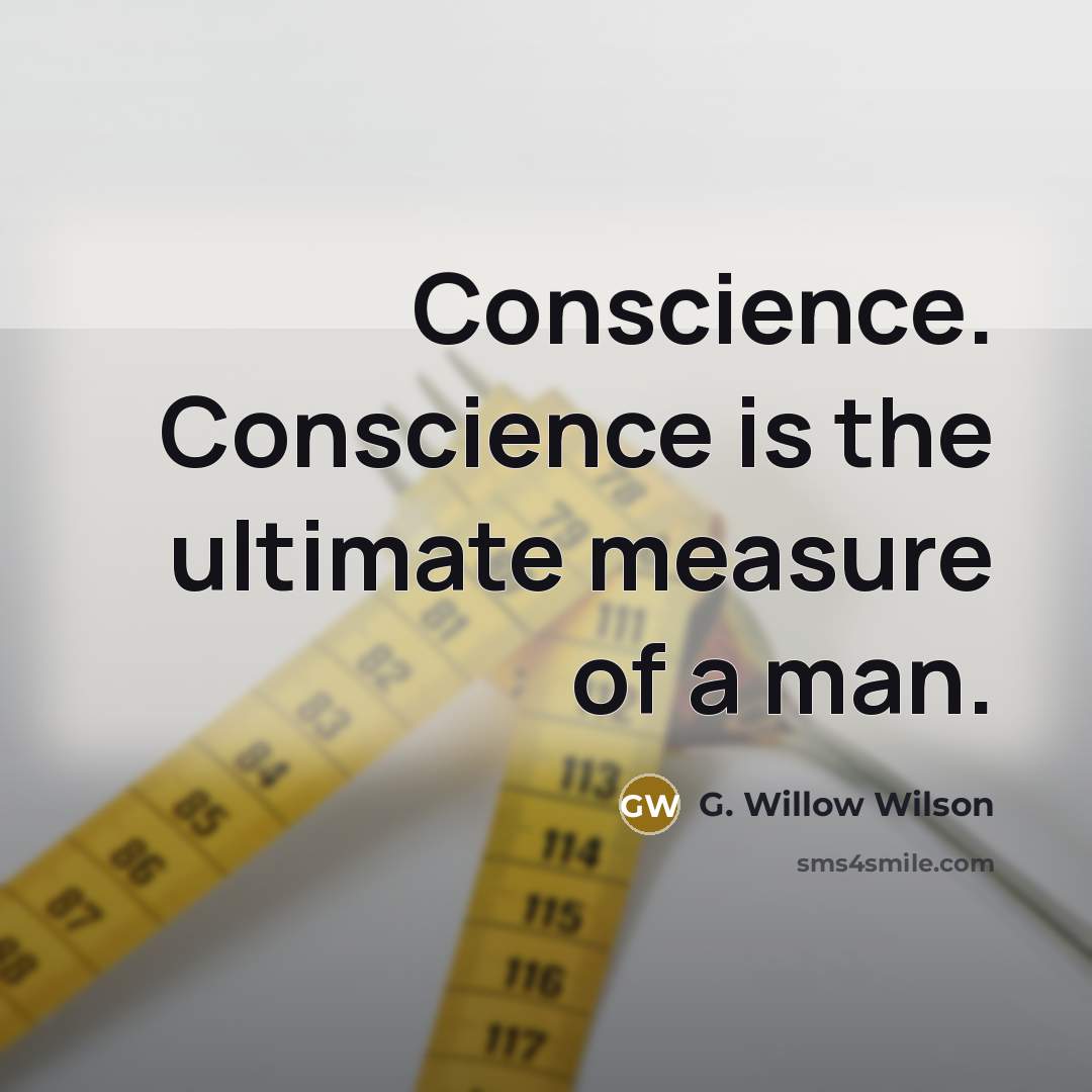 “Conscience. Conscience is the ultimate measure of a man.” quote by G. Willow Wilson
