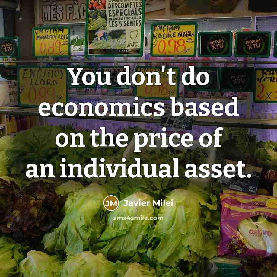 “You don't do economics based on the price of an individual asset.” quote by Javier Milei
