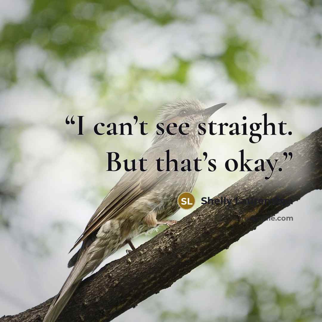 “I can’t see straight. But that’s okay.” quote by Shelly Laurenston