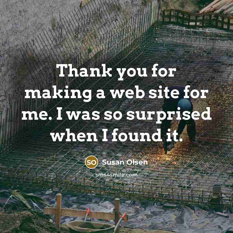 “Thank you for making a web site for me. I was so surprised when I found it.” quote by Susan Olsen