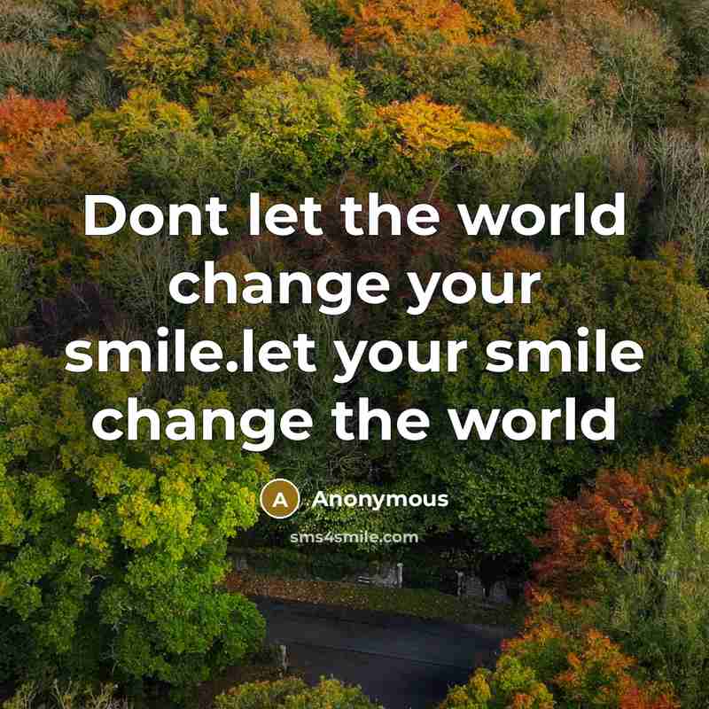 “Dont let the world change your smile.let your smile change the world” quote by Anonymous
