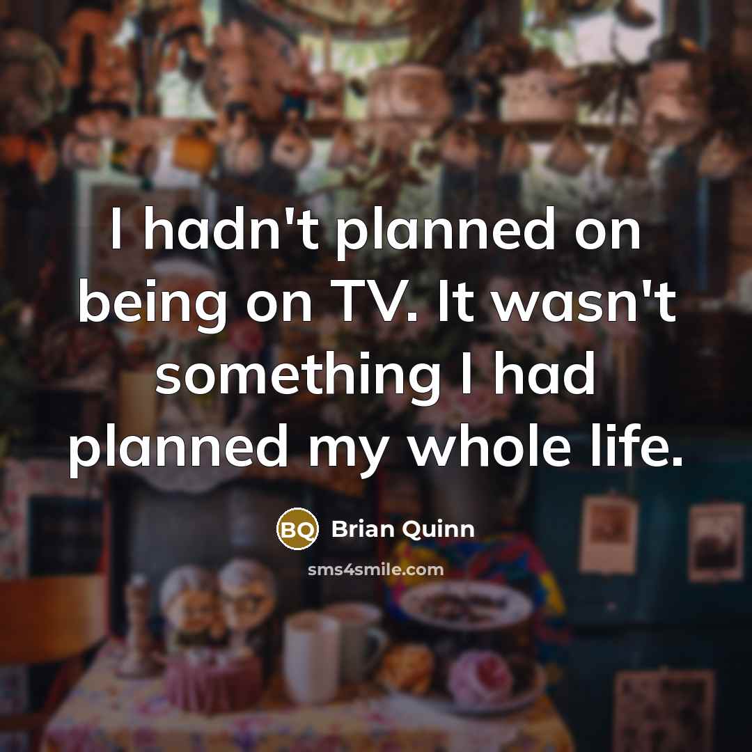 “I hadn't planned on being on TV. It wasn't something I had planned my whole life.” quote by Brian Quinn