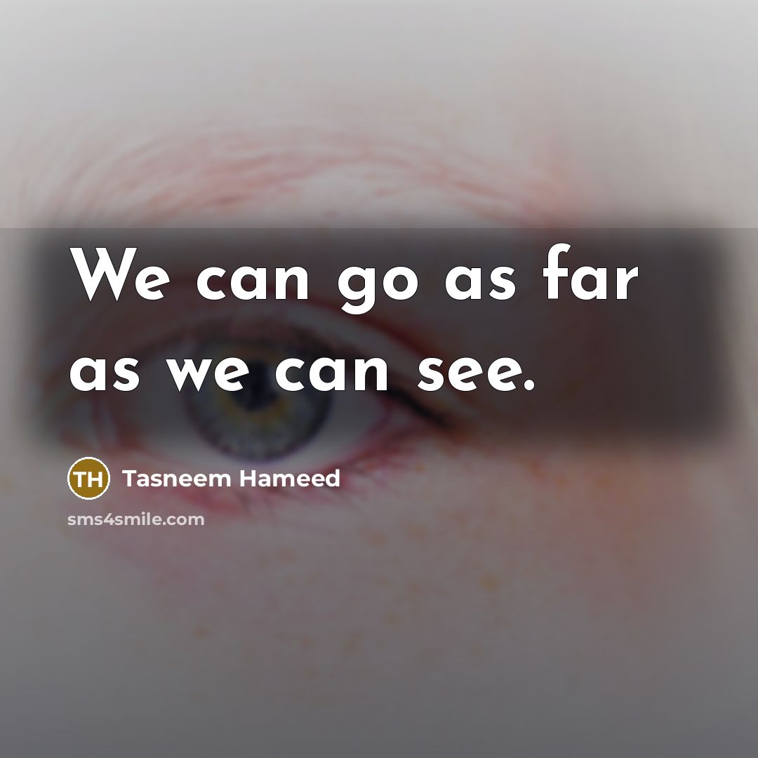 “We can go as far as we can see.” quote by Tasneem Hameed