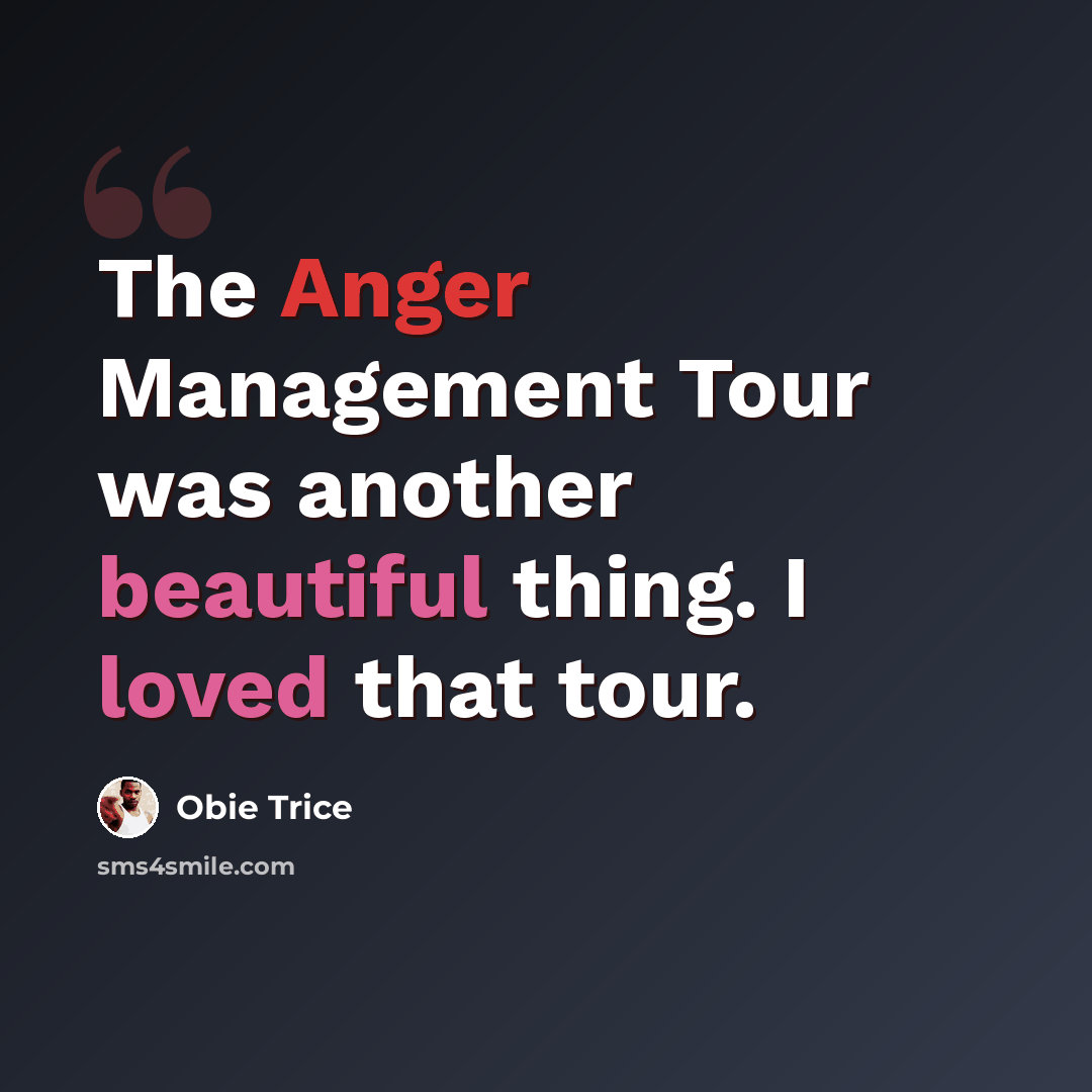 “The Anger Management Tour was another beautiful thing. I loved that tour.” quote by Obie Trice