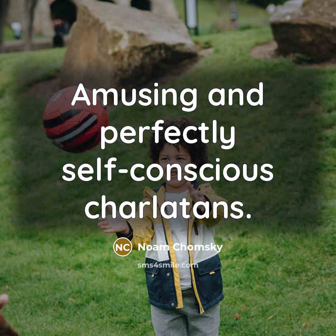 “Amusing and perfectly self-conscious charlatans.” quote by Noam Chomsky