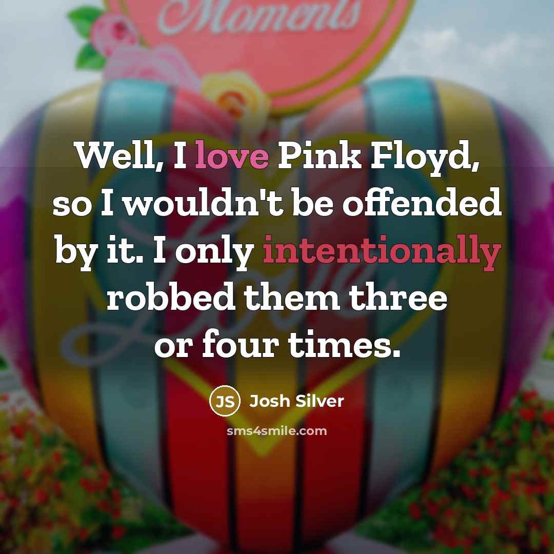 “Well, I love Pink Floyd, so I wouldn't be offended by it. I only intentionally robbed them three or four times.” quote by Josh Silver