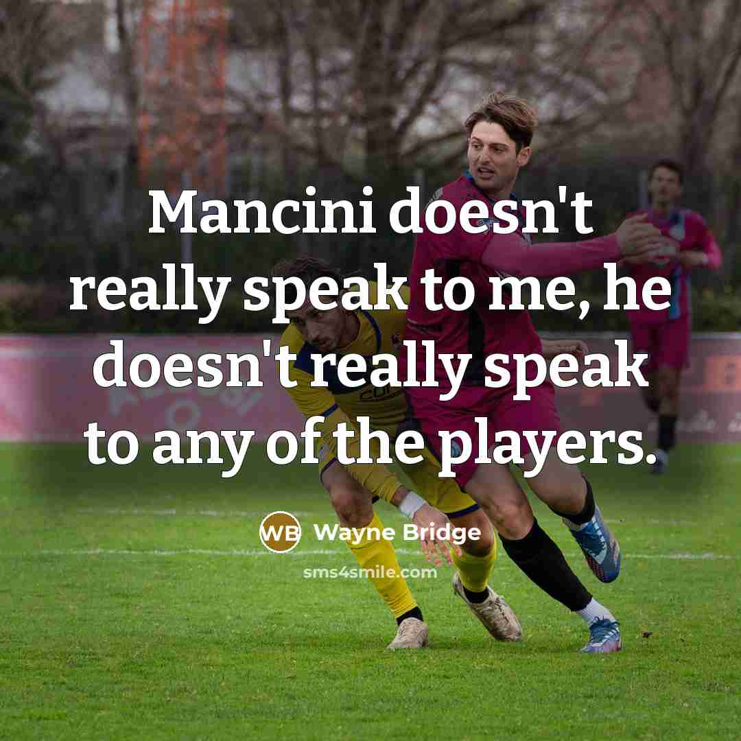 “Mancini doesn't really speak to me, he doesn't really speak to any of the players.” quote by Wayne Bridge