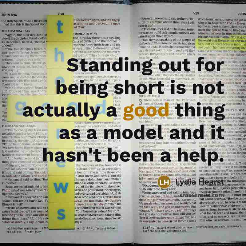 “Standing out for being short is not actually a good thing as a model and it hasn't been a help.” quote by Lydia Hearst