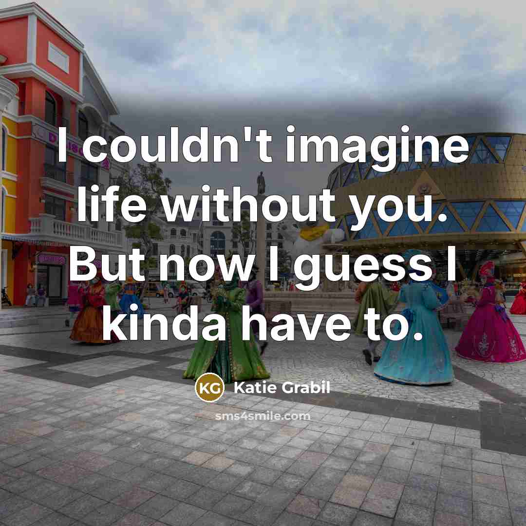 “I couldn't imagine life without you. But now I guess I kinda have to.” quote by Katie Grabil