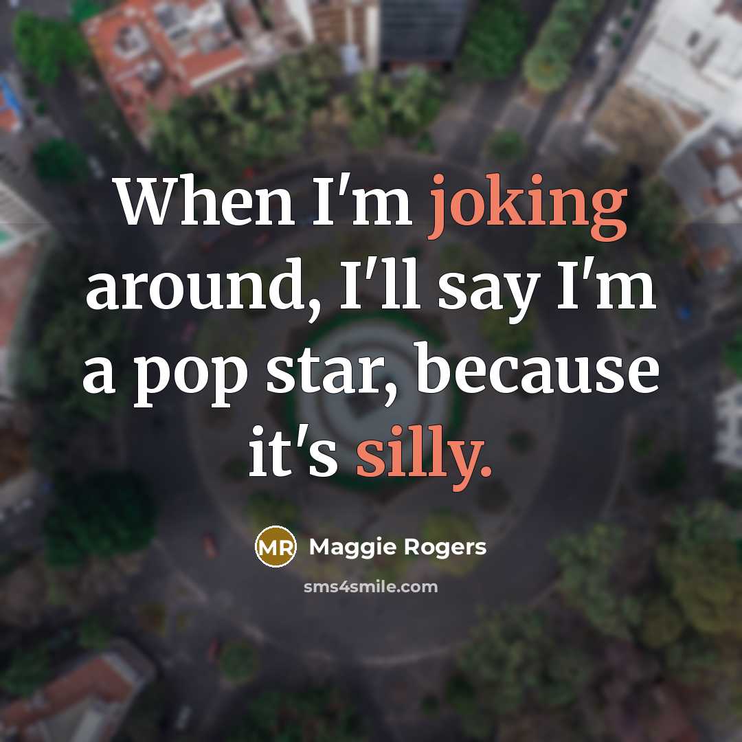 “When I'm joking around, I'll say I'm a pop star, because it's silly.” quote by Maggie Rogers