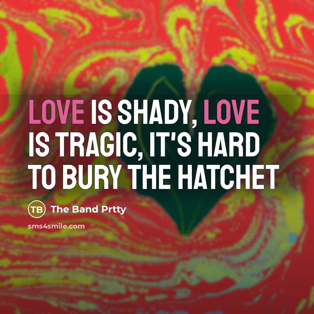 “Love is shady, Love is tragic, It's hard to bury the hatchet” quote by The Band Prtty