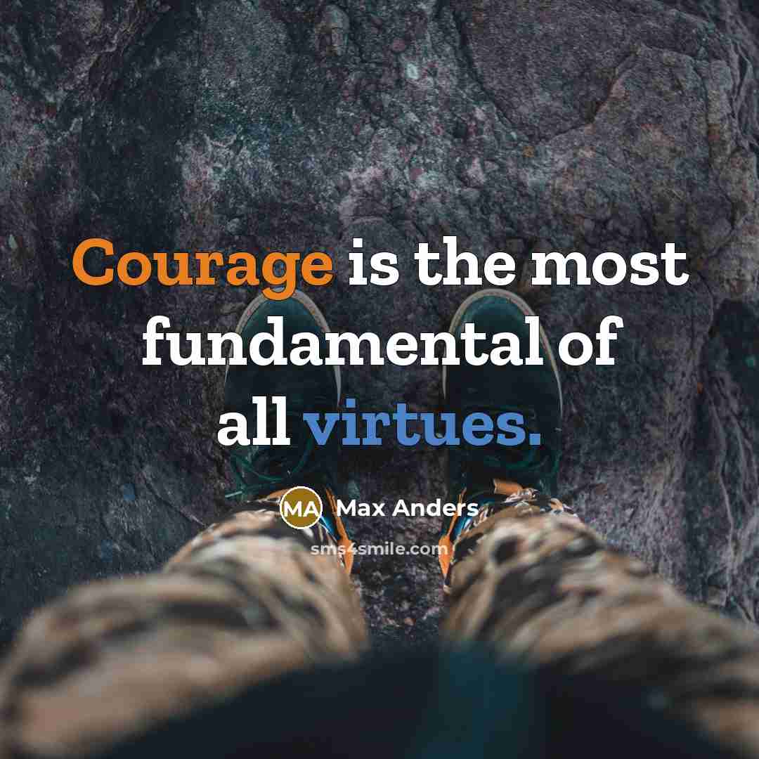 “Courage is the most fundamental of all virtues.” quote by Max Anders