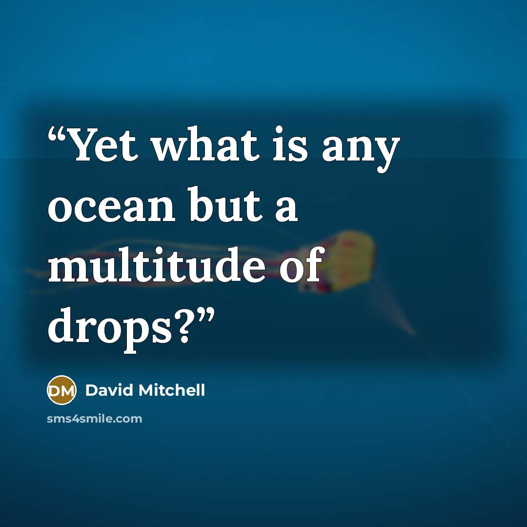 “Yet what is any ocean but a multitude of drops?” quote by David Mitchell
