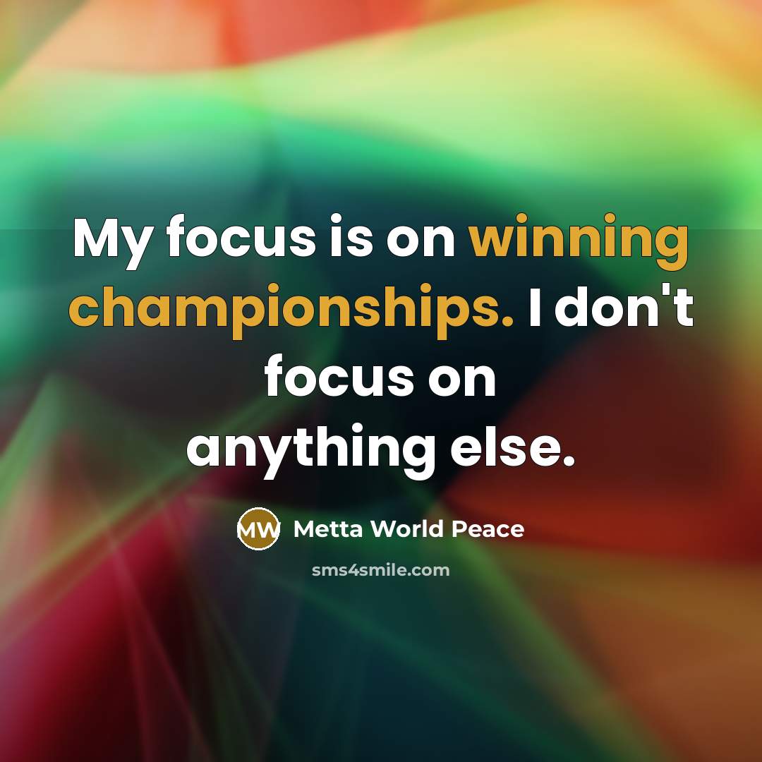 “My focus is on winning championships. I don't focus on anything else.” quote by Metta World Peace