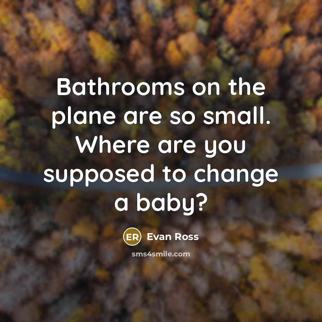 “Bathrooms on the plane are so small. Where are you supposed to change a baby?” quote by Evan Ross