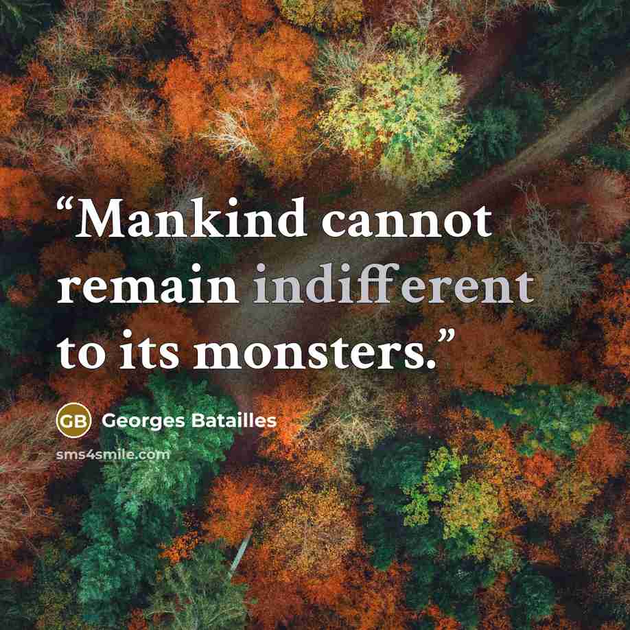 “Mankind cannot remain indifferent to its monsters.” quote by Georges Batailles