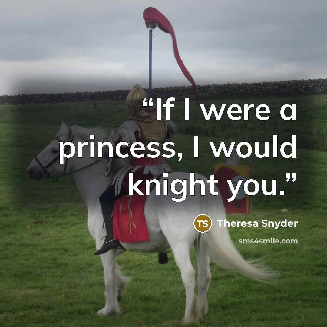 “If I were a princess, I would knight you.” quote by Theresa Snyder