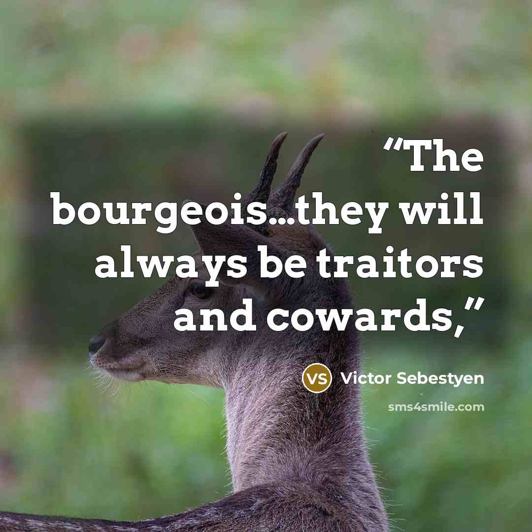 “The bourgeois…they will always be traitors and cowards,” quote by Victor Sebestyen