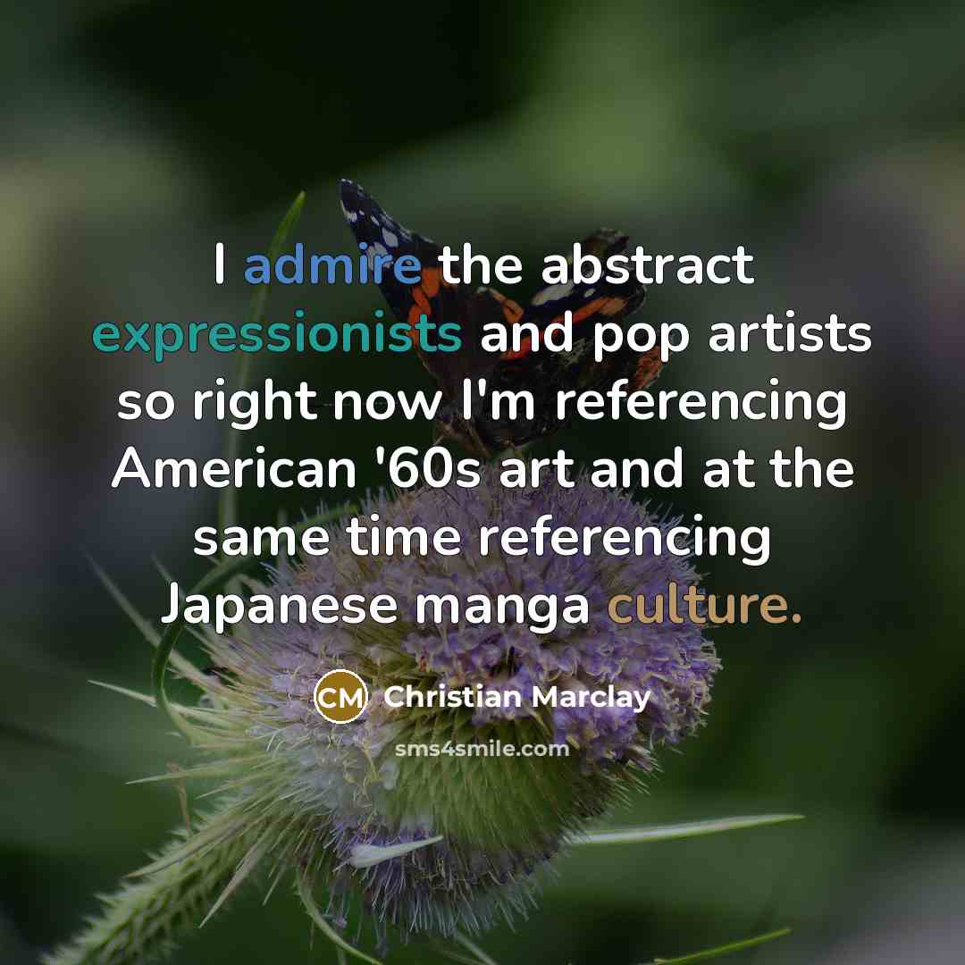 “I admire the abstract expressionists and pop artists so right now I'm referencing American '60s art and at the same time referencing Japanese manga culture.” quote by Christian Marclay