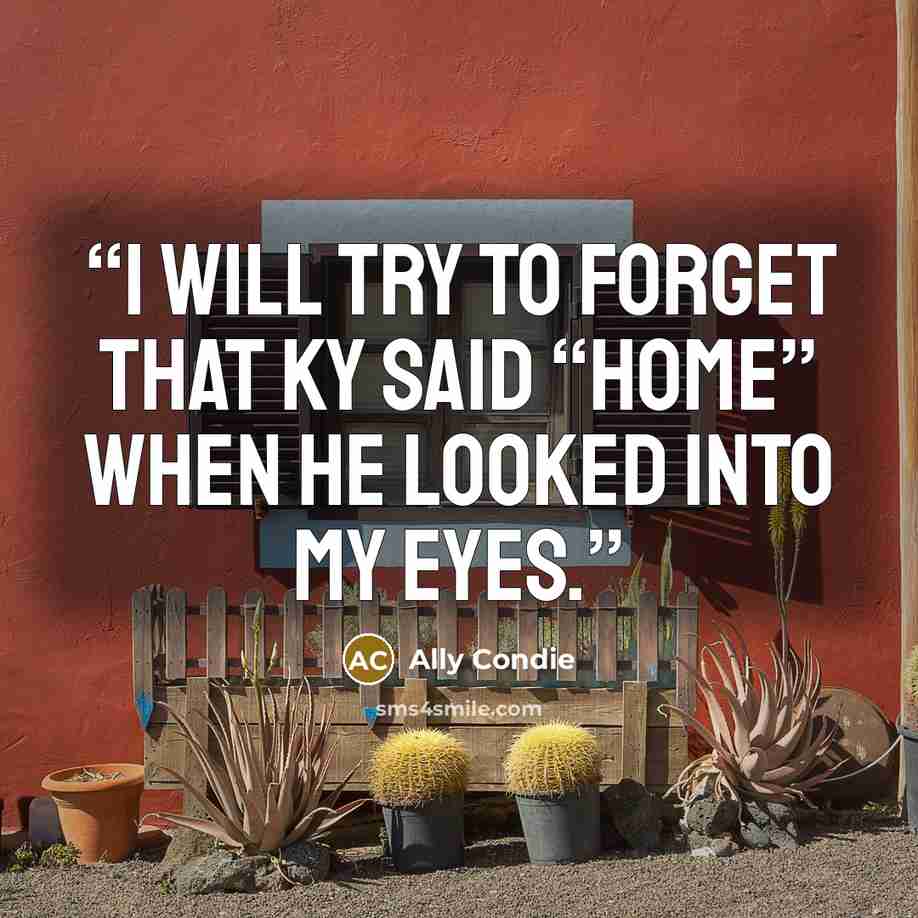 “I will try to forget that Ky said “home” when he looked into my eyes.” quote by Ally Condie