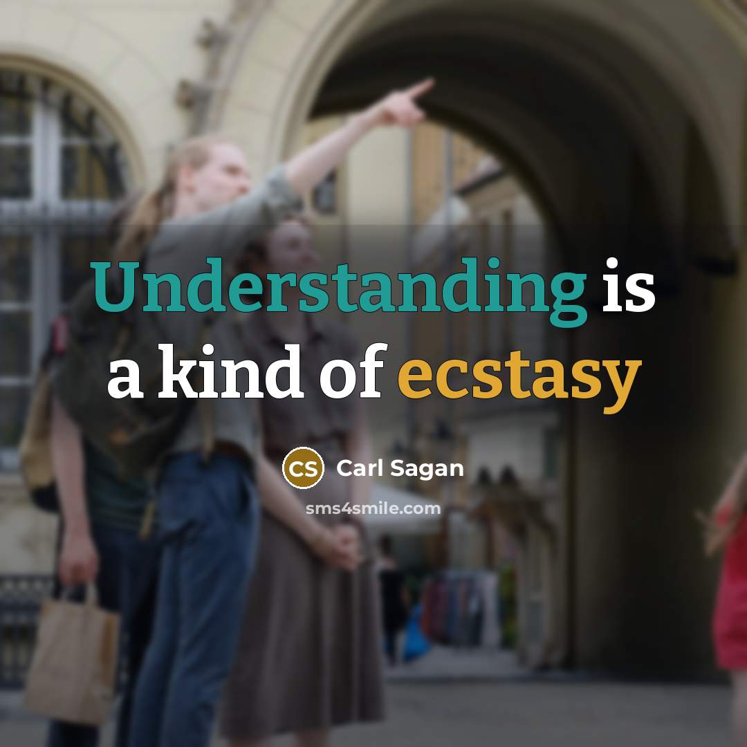 “Understanding is a kind of ecstasy” quote by Carl Sagan