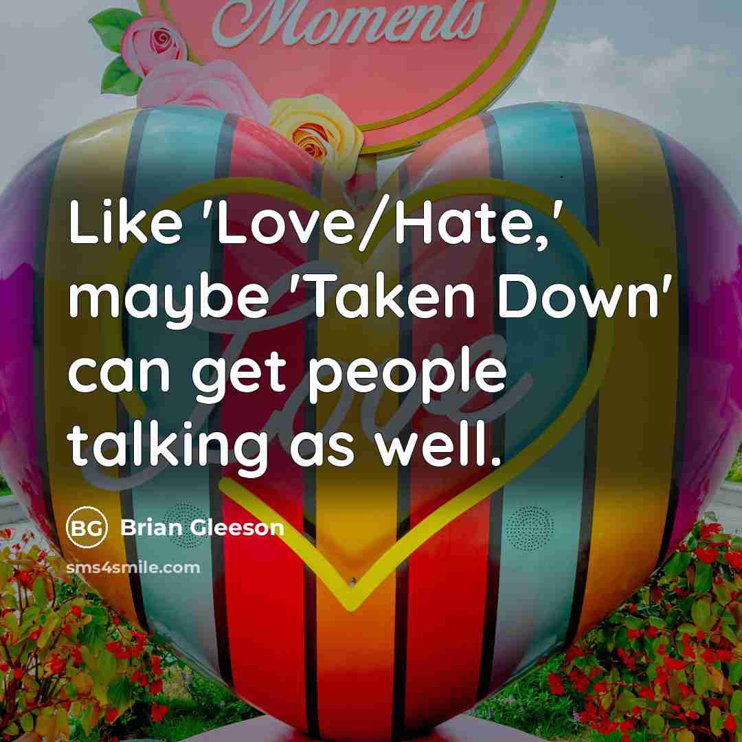 “Like 'Love/Hate,' maybe 'Taken Down' can get people talking as well.” quote by Brian Gleeson